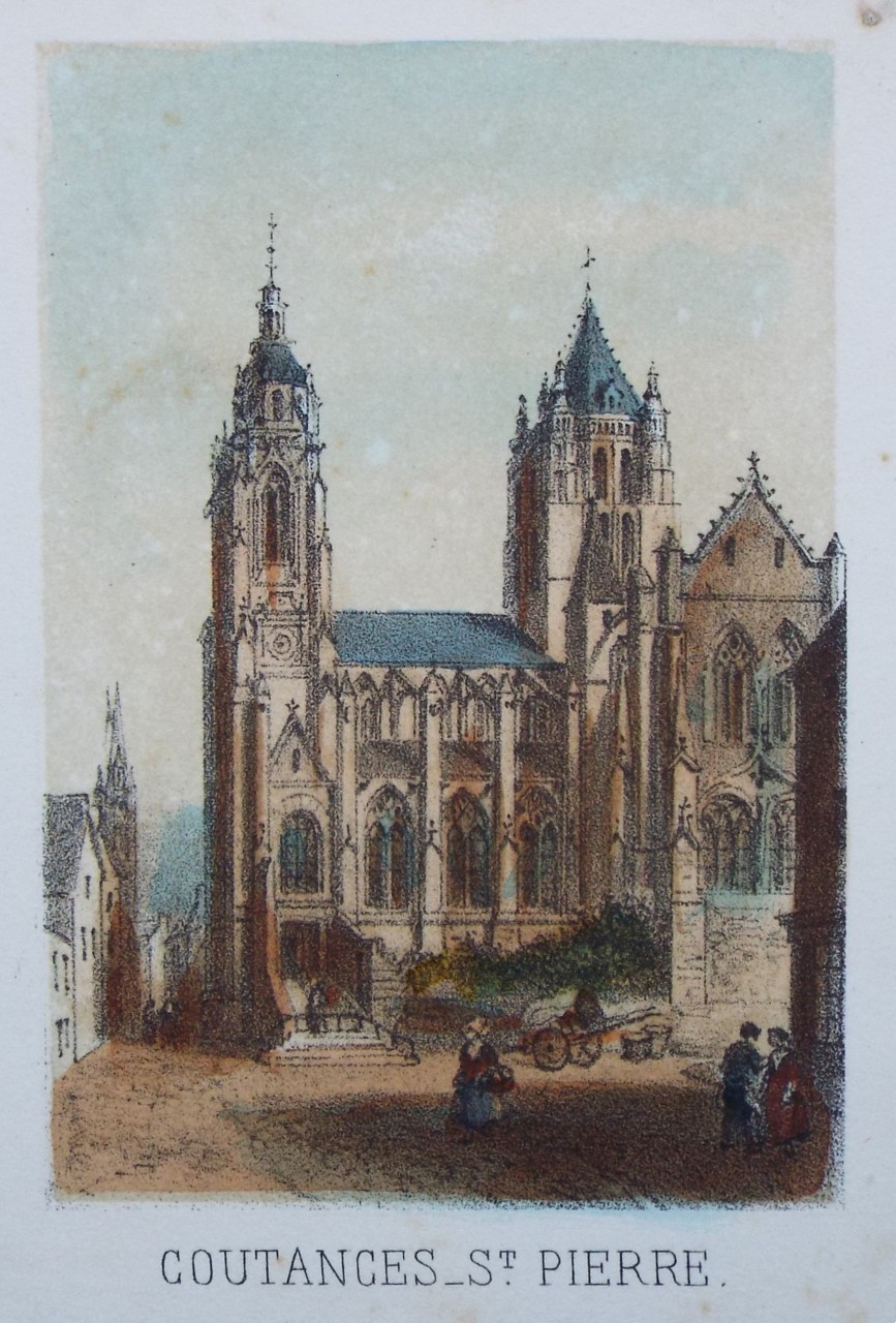 Lithograph - Coutances - St. Pierre.