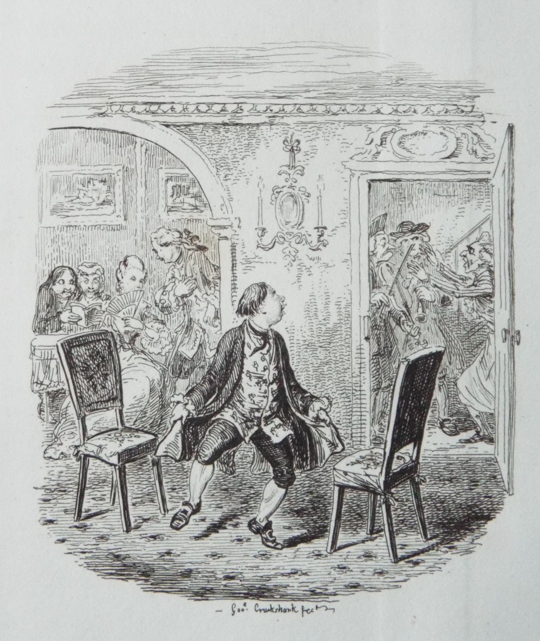 Etching - Simpkin Dancing to the Musicians - Cruikshank