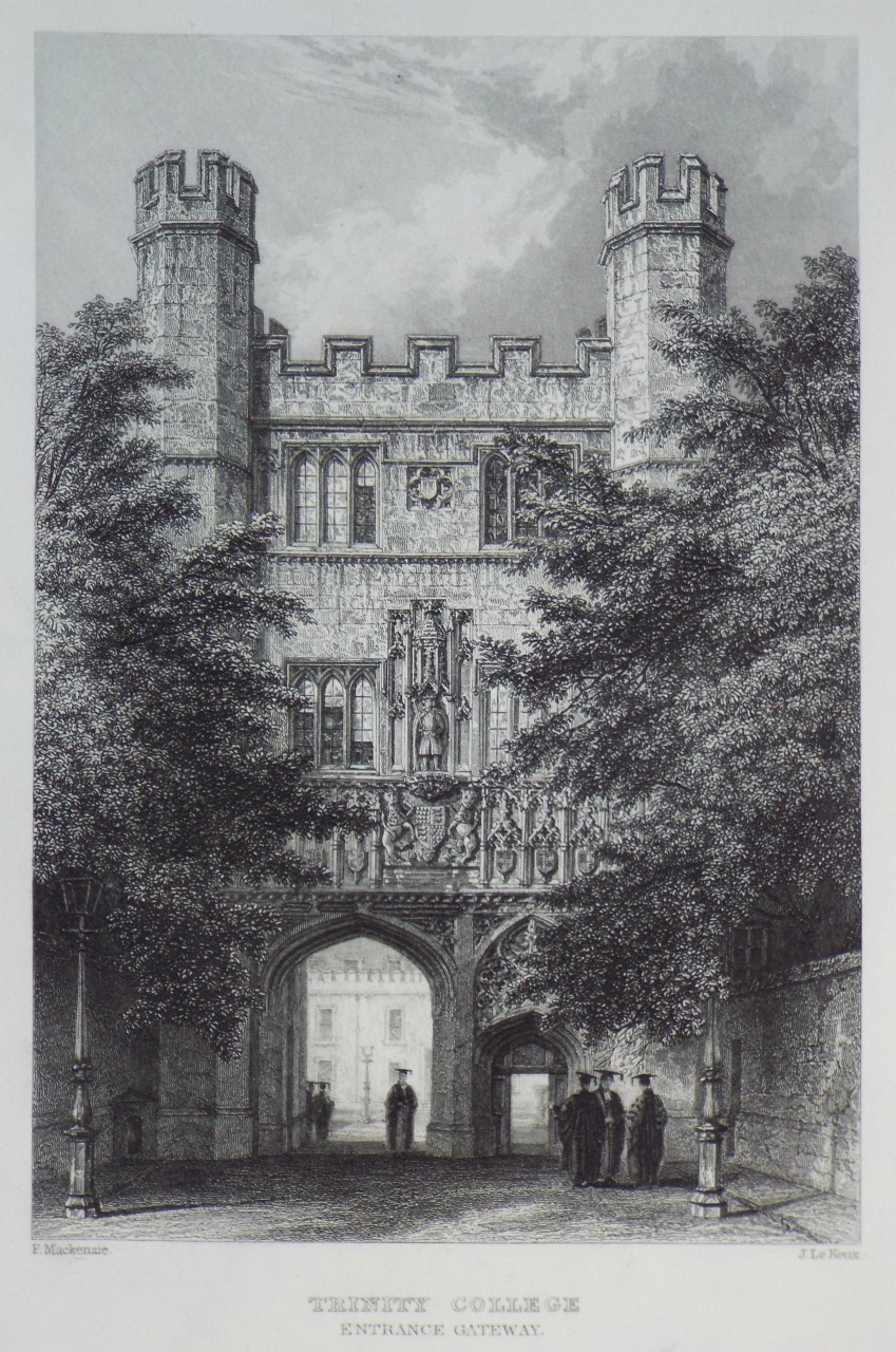 Print - Trinity College Entrance Gateway. - Le
