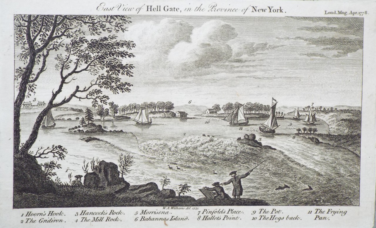 Print - East View of Hell Gate, in the Province of New York.