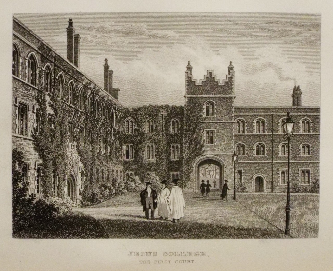 Print - Jesus College. The First Court.