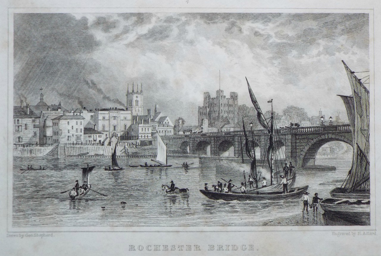 Print - Rochester Bridge. - Adlard