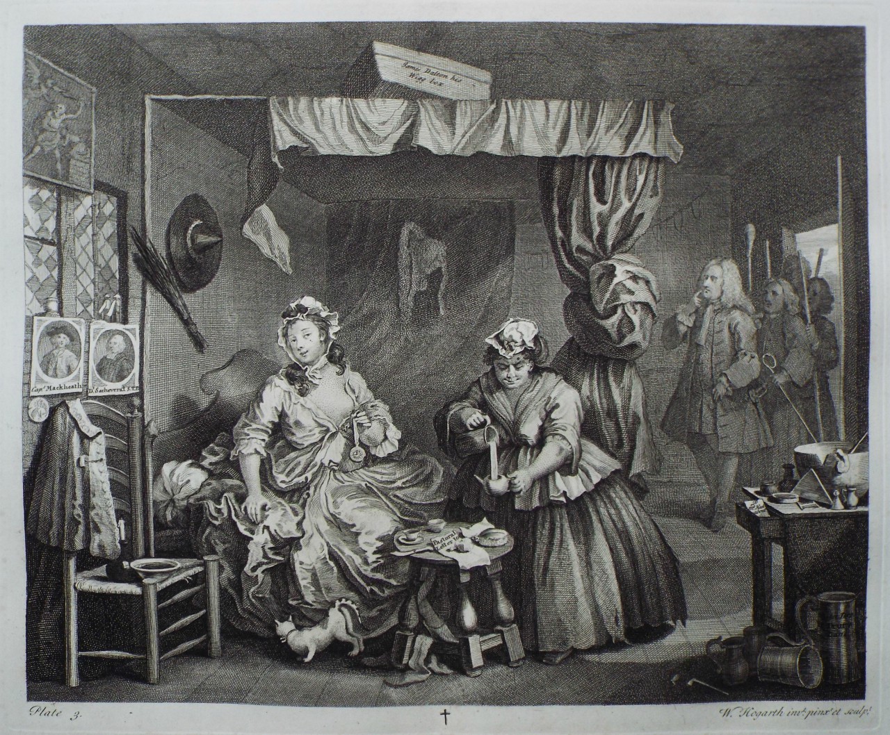 Print - (A Harlot's Progress) Plate 3. - Hogarth