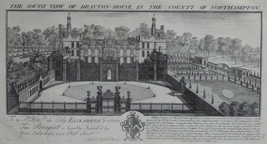 Print - The North View of Drayton-House in the County of Northampton - Buck