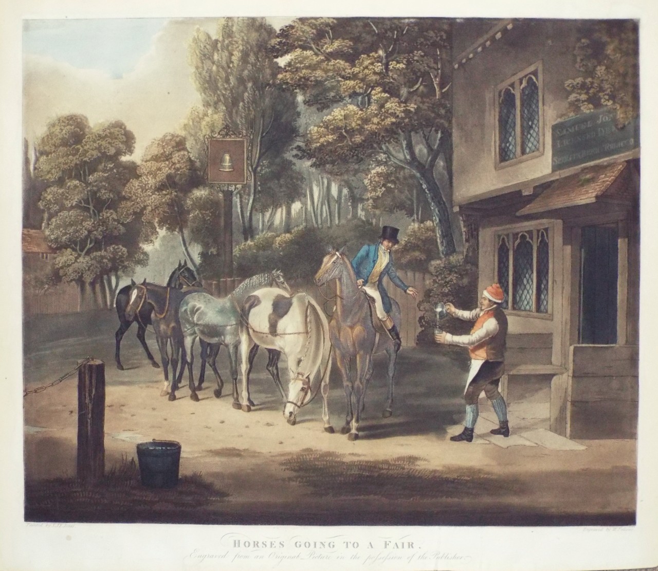 Aquatint - Horses Going to a Fair. - Fellows