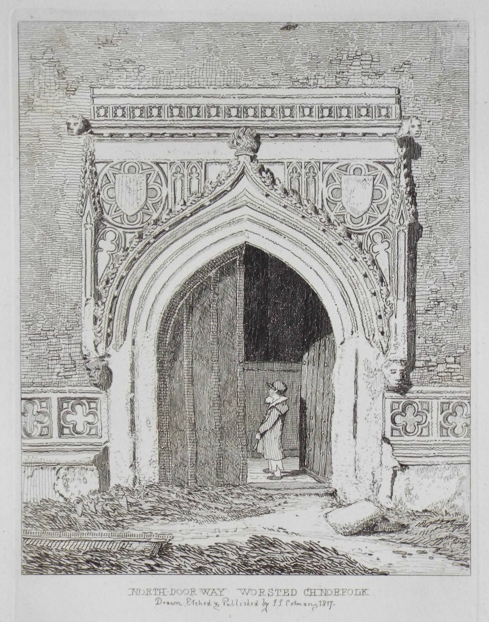 Etching - North Door Way Worsted Ch. Norfolk - Cotman