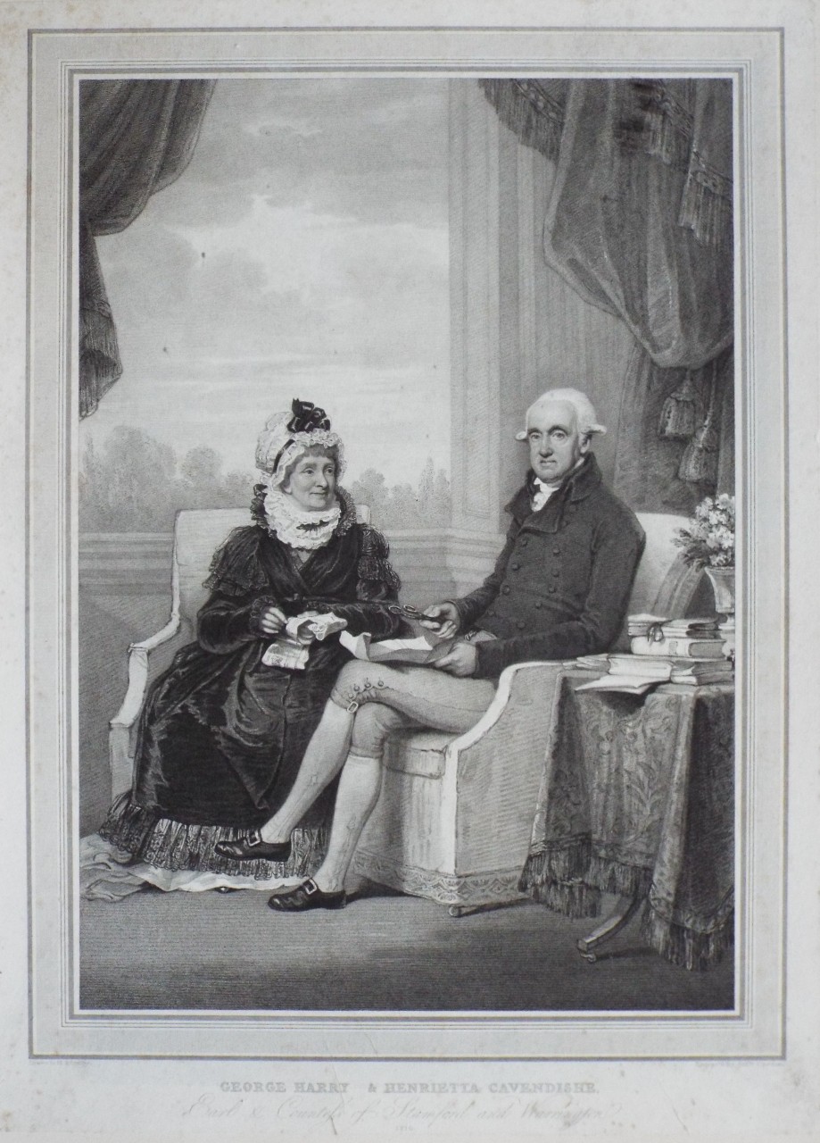 Stipple - George Harry & Henrietta Cavendishe. Earl & Countess of Stamford and Warrington. 1810. - Cardon