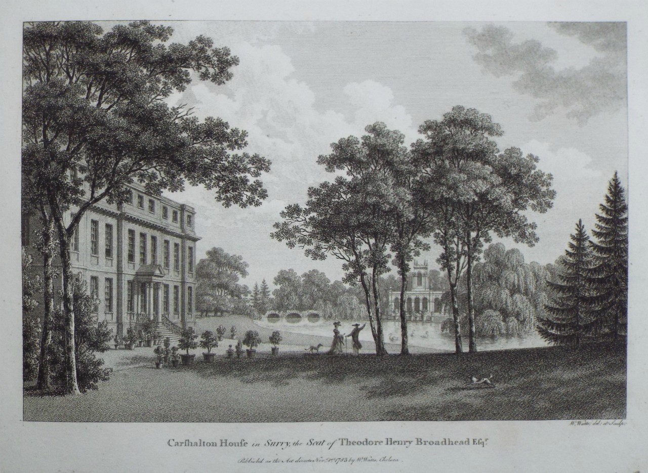 Print - Carshalton House in Surry, the Seat of Theodore Henry Broadhead Esqr. - Watts