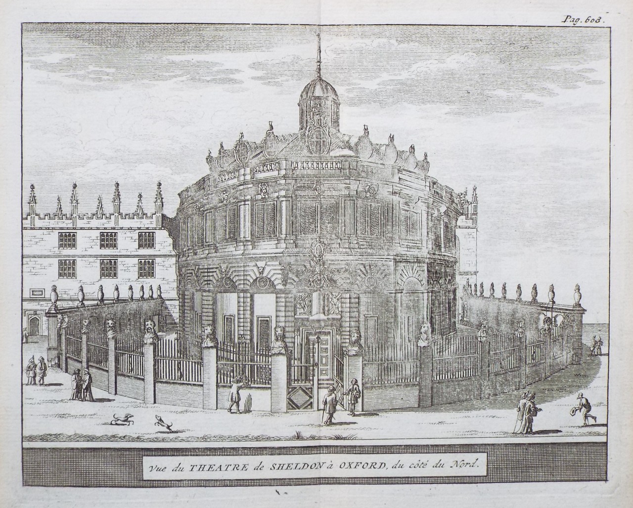 Print - Vue du Theatre de Sheldon a Oxford, du cote du Nord.