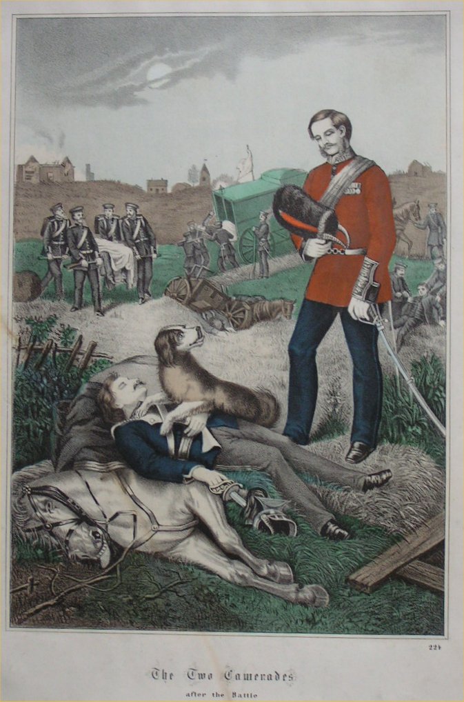 Lithograph - The Two Comerades. After the Battle