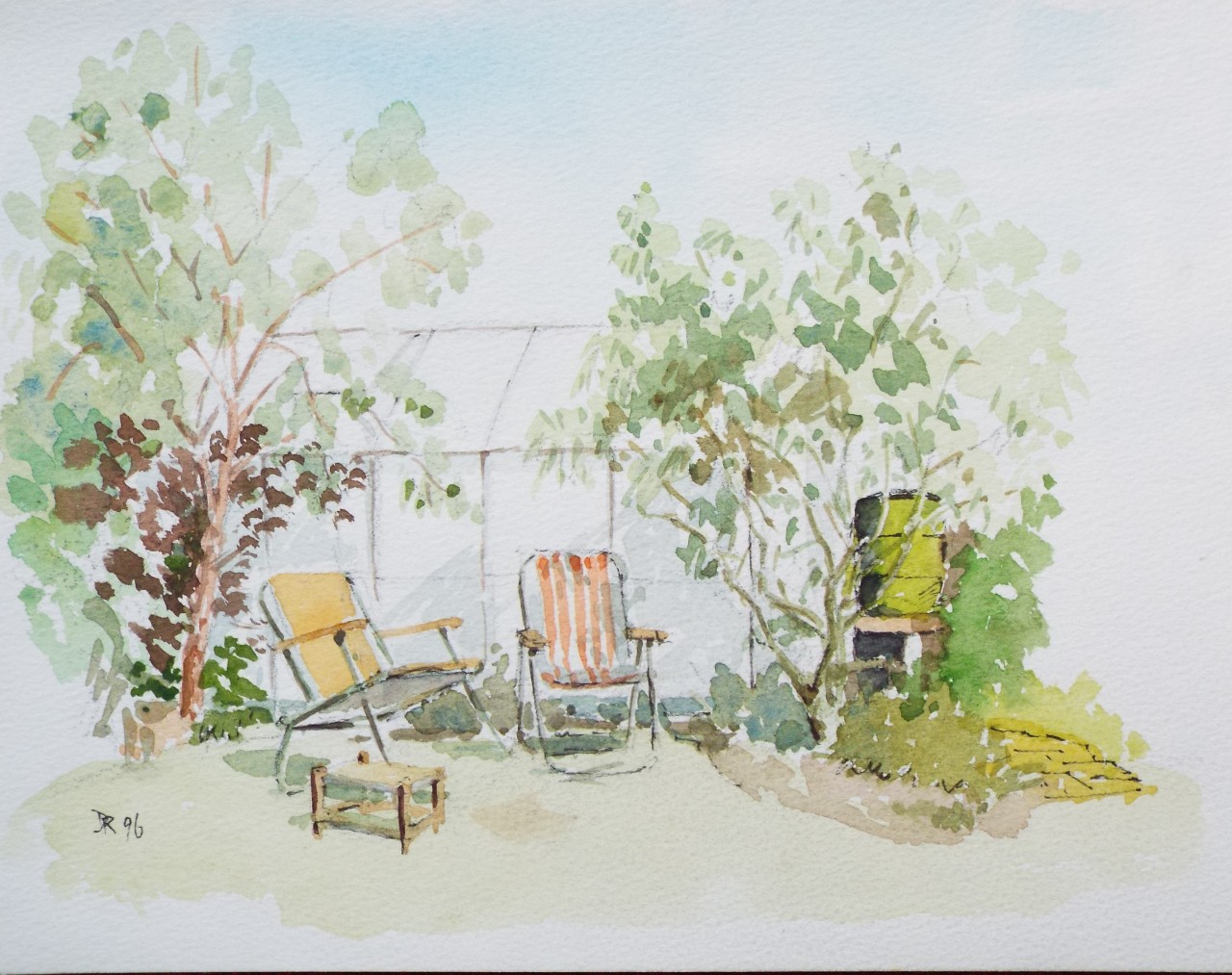 Watercolour - Garden chairs