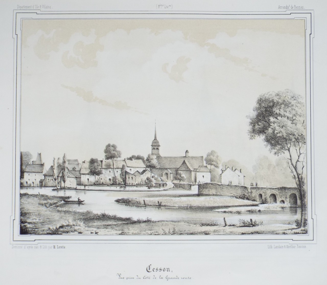 Lithograph - Cesson. - Lorette