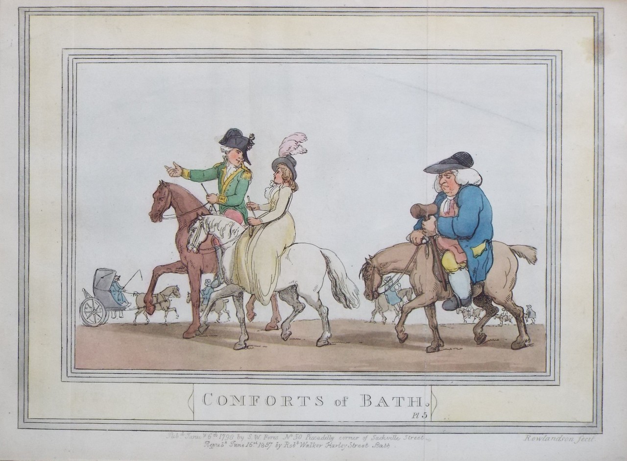 Aquatint - Comforts of Bath. Pl 5. - Rowlandson