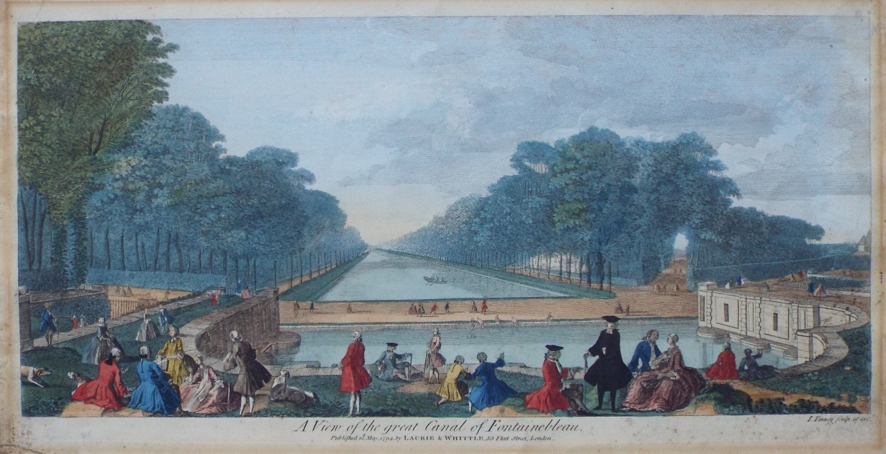 Print - A View of the Great Canal of Fontainebleau. - Tinney