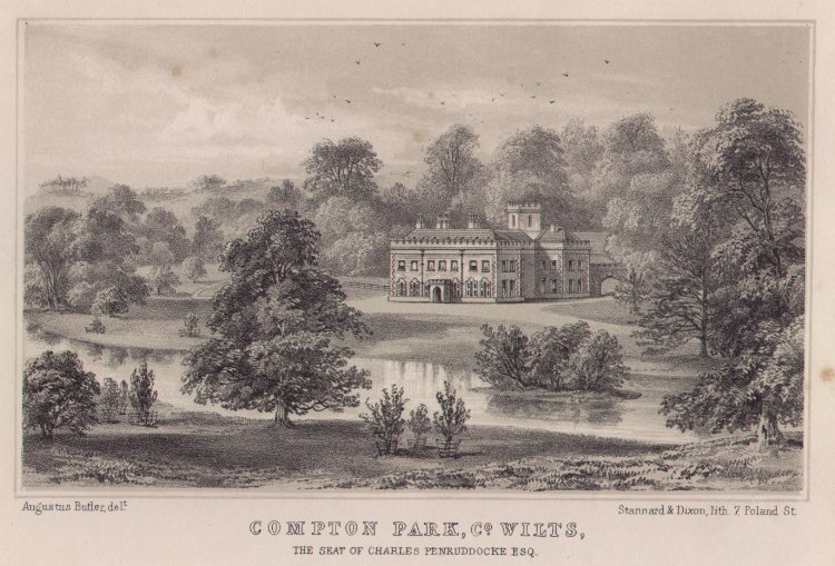 Lithograph - Compton Park, Co.Wilts.(House) - Stannard