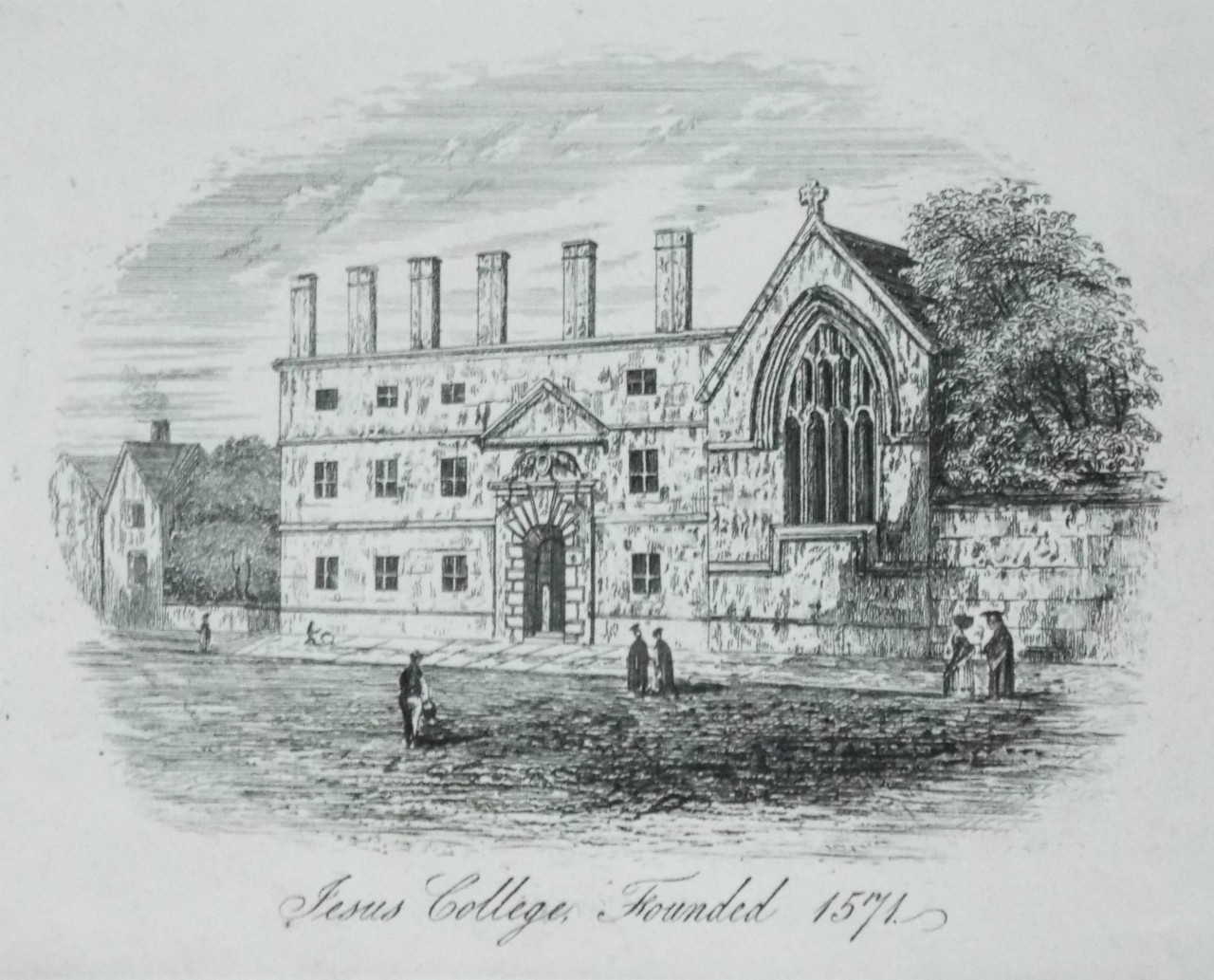 Print - Jesus College founded 1571.