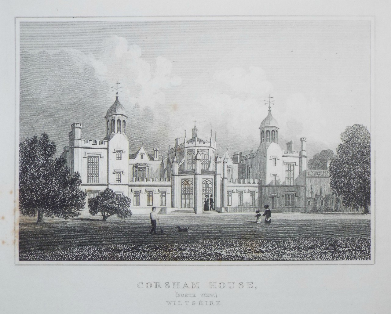 Print - Corsham House, (North View,) Wiltshire. - Cruse