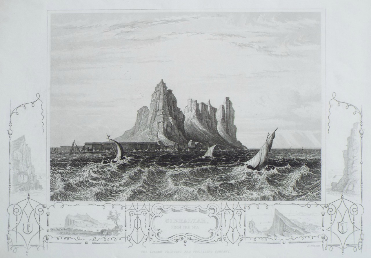 Print - Gibraltar, from the Sea - Winckles