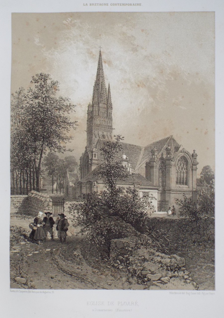 Lithograph - Eglise de Ploare a Douarnenez. (Finistere)