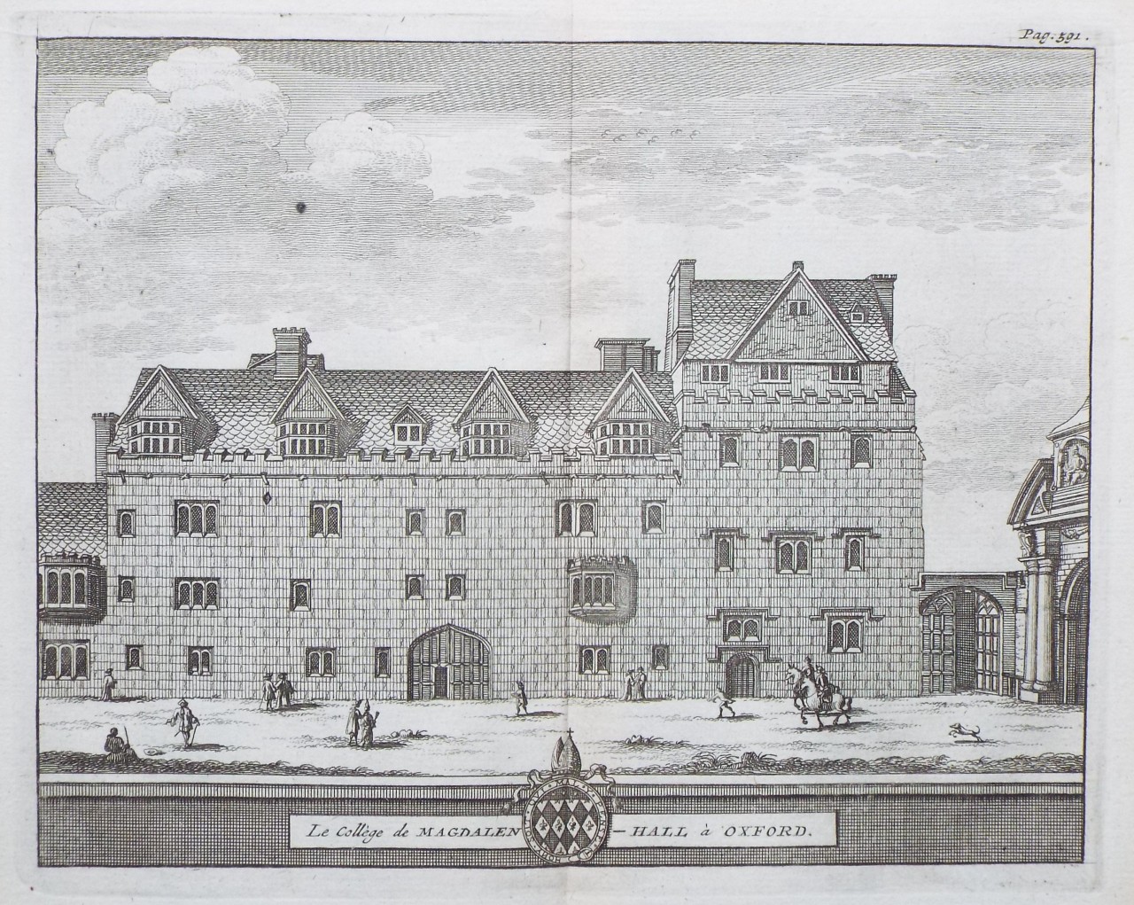 Print - Le College de la Magdalen-Hall a Oxford.