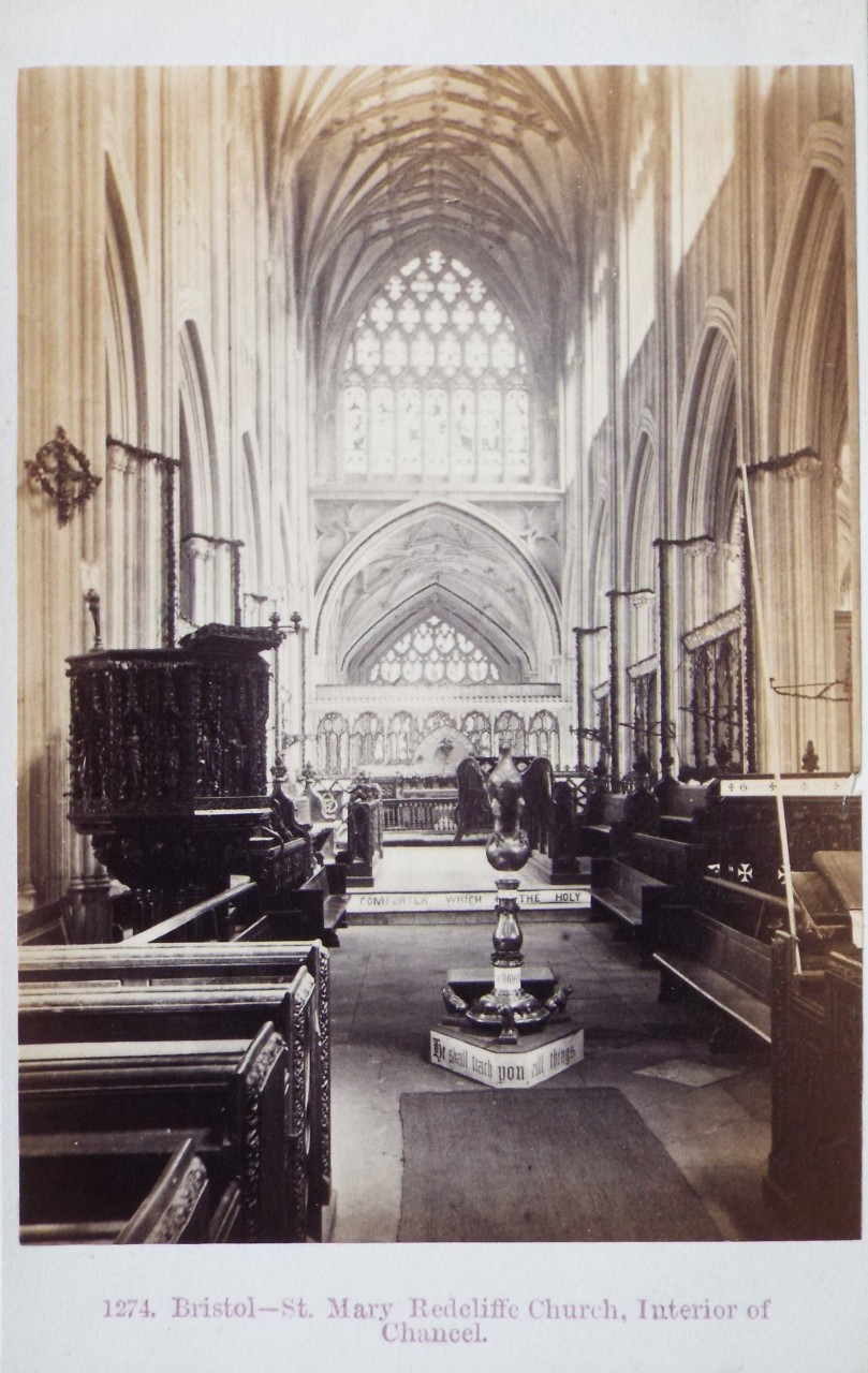 Photograph - Bristol - St. Mary Redcliffe Church, Interior of Chancel.