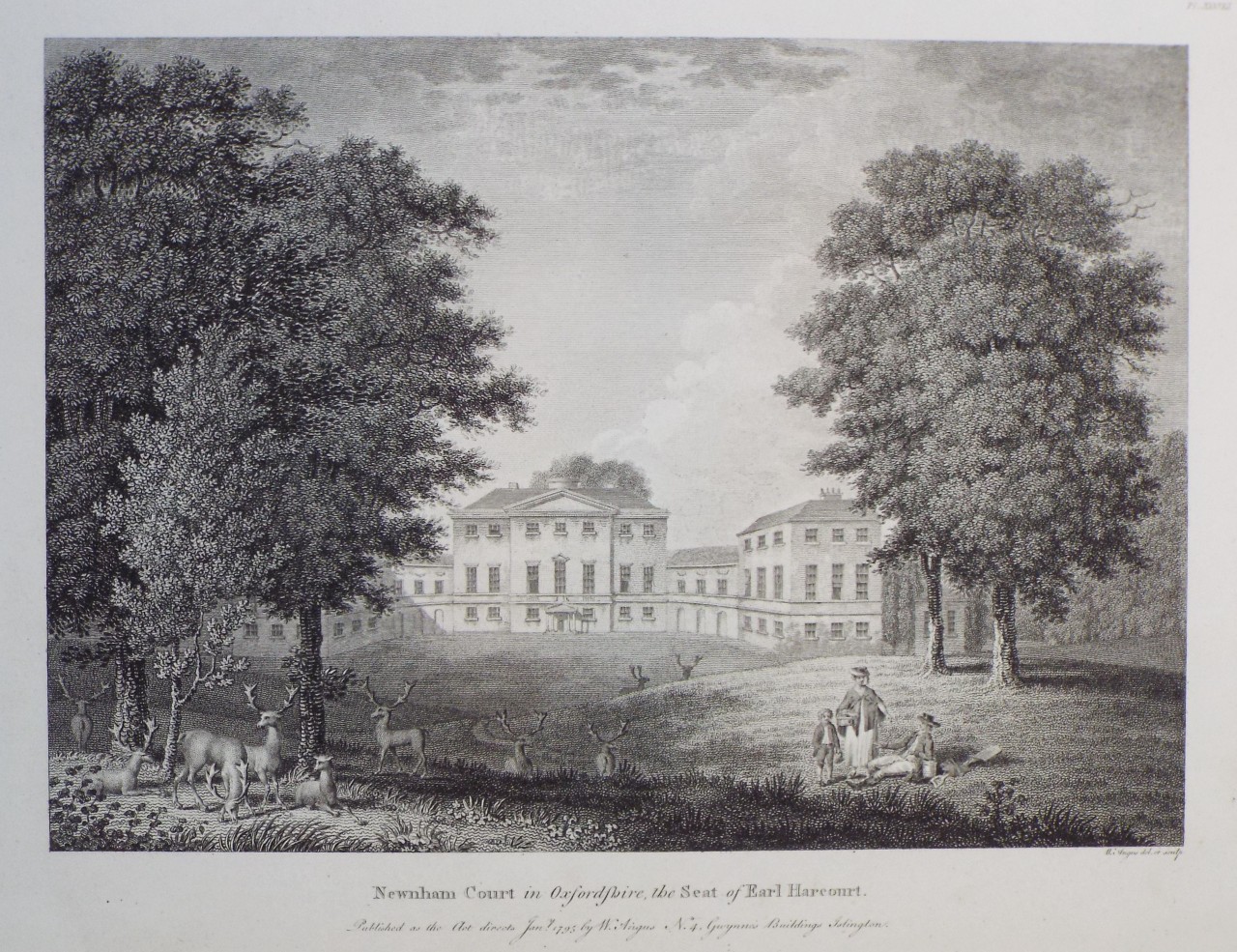 Print - Newnham Court in Oxfordshire, the Seat of Earl Harcourt. - Angus