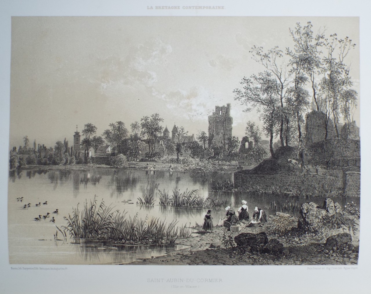 Lithograph - Saint-Aubin-du-Cormier. (Ille-et-Vilaine) - Ciceri