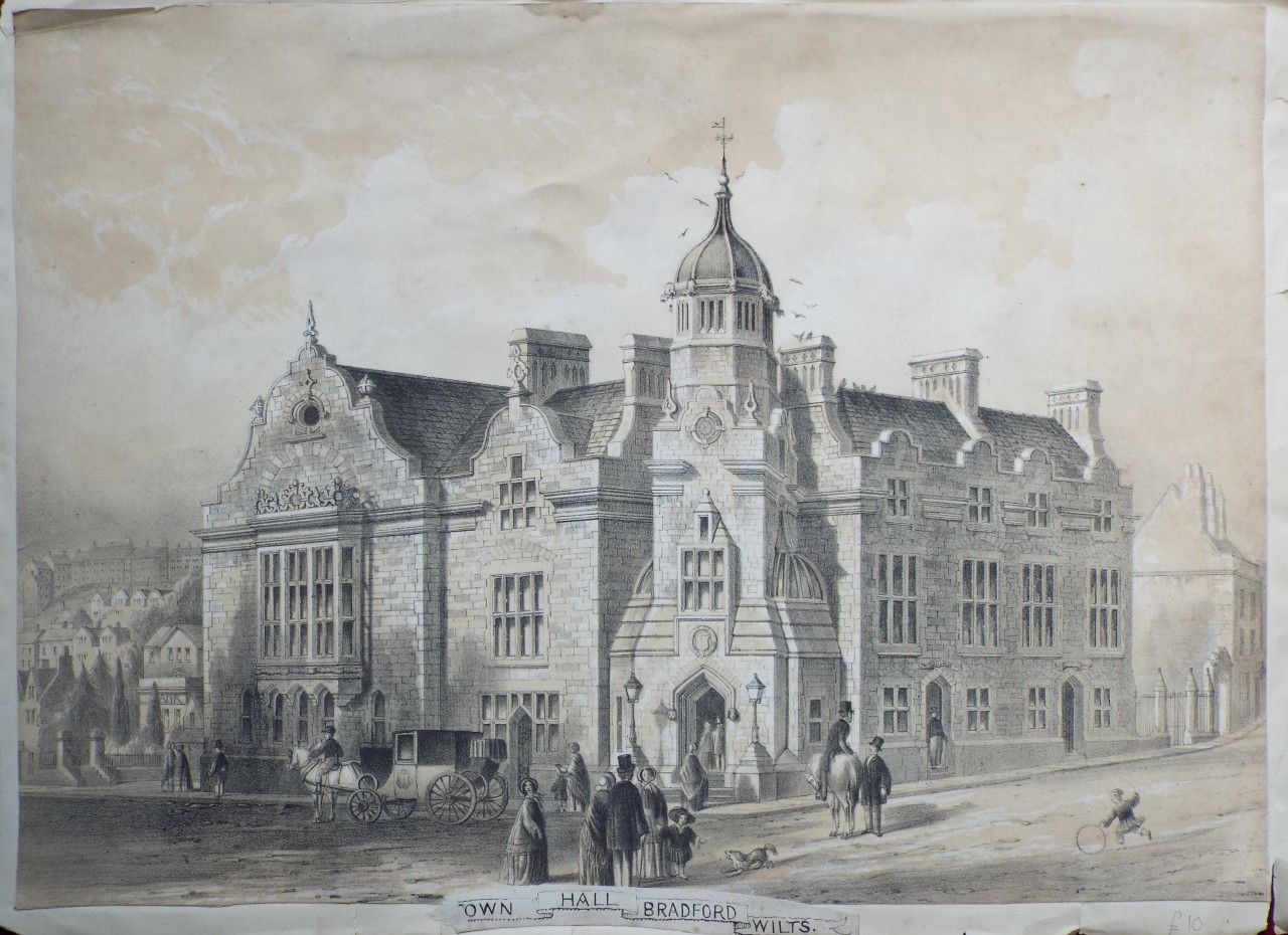 Lithograph - Town Hall Bradford Wilts. - Millington