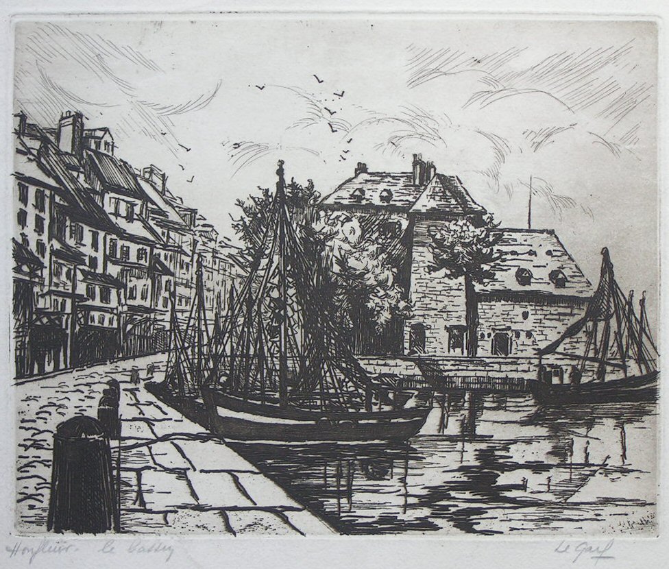 Etching - Honfleur Le Bassin