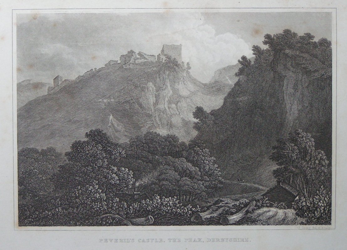 Print - Peveril's Castle, The Peak, Derbyshire. - Greig