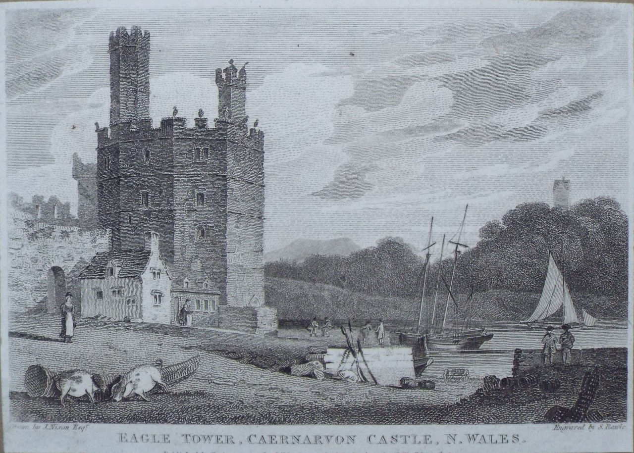 Print - Eagle Tower, Caernarvon Castle. N. Wales. - Rawle