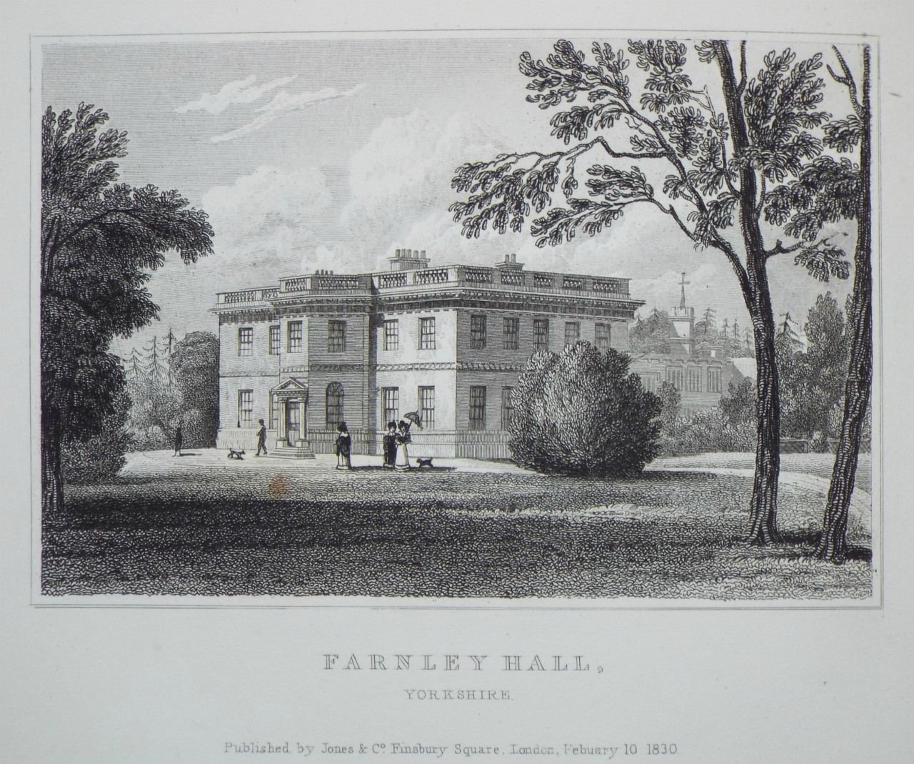 Print - Farnley Hall, Yorkshire.  - Henshall