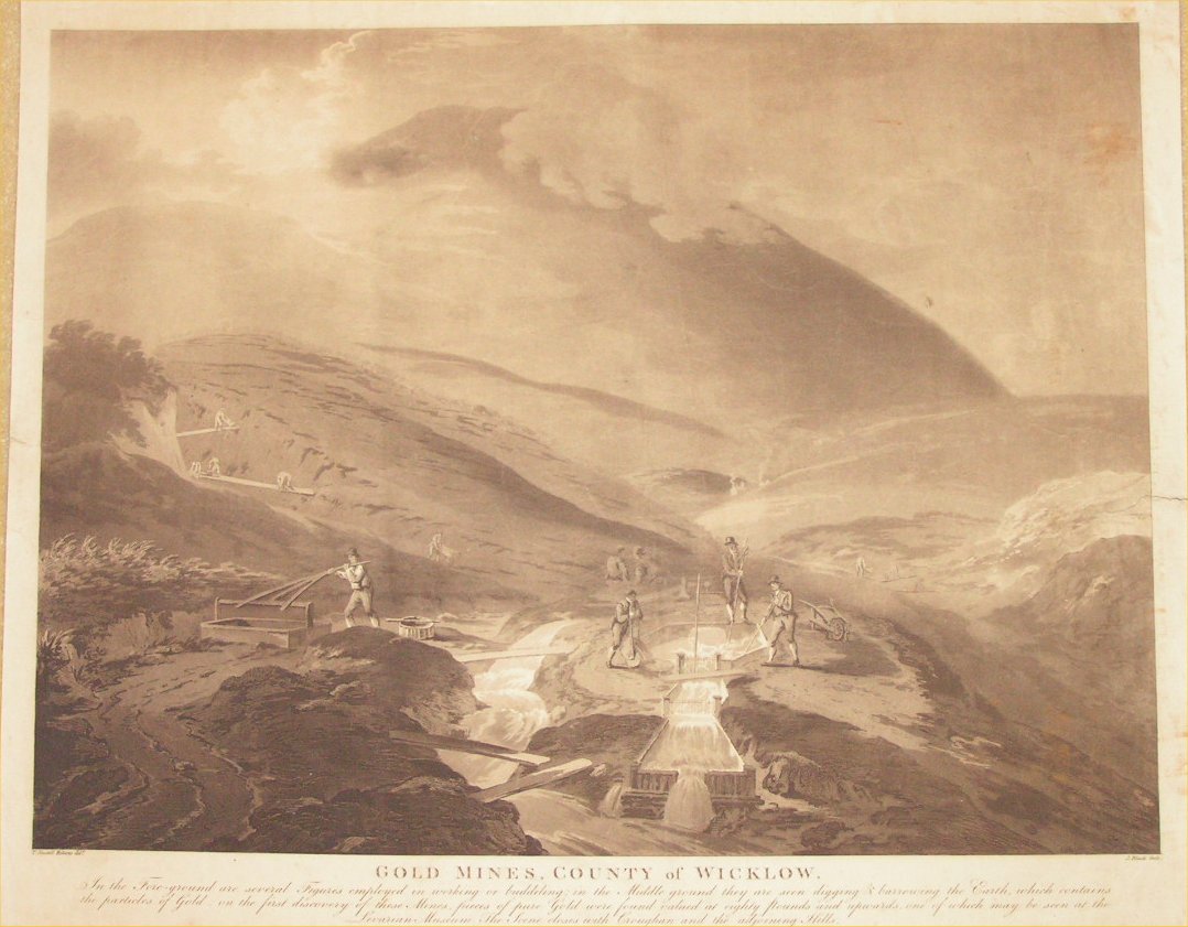 Aquatint - Gold Mines, County of Wicklow - Bluck