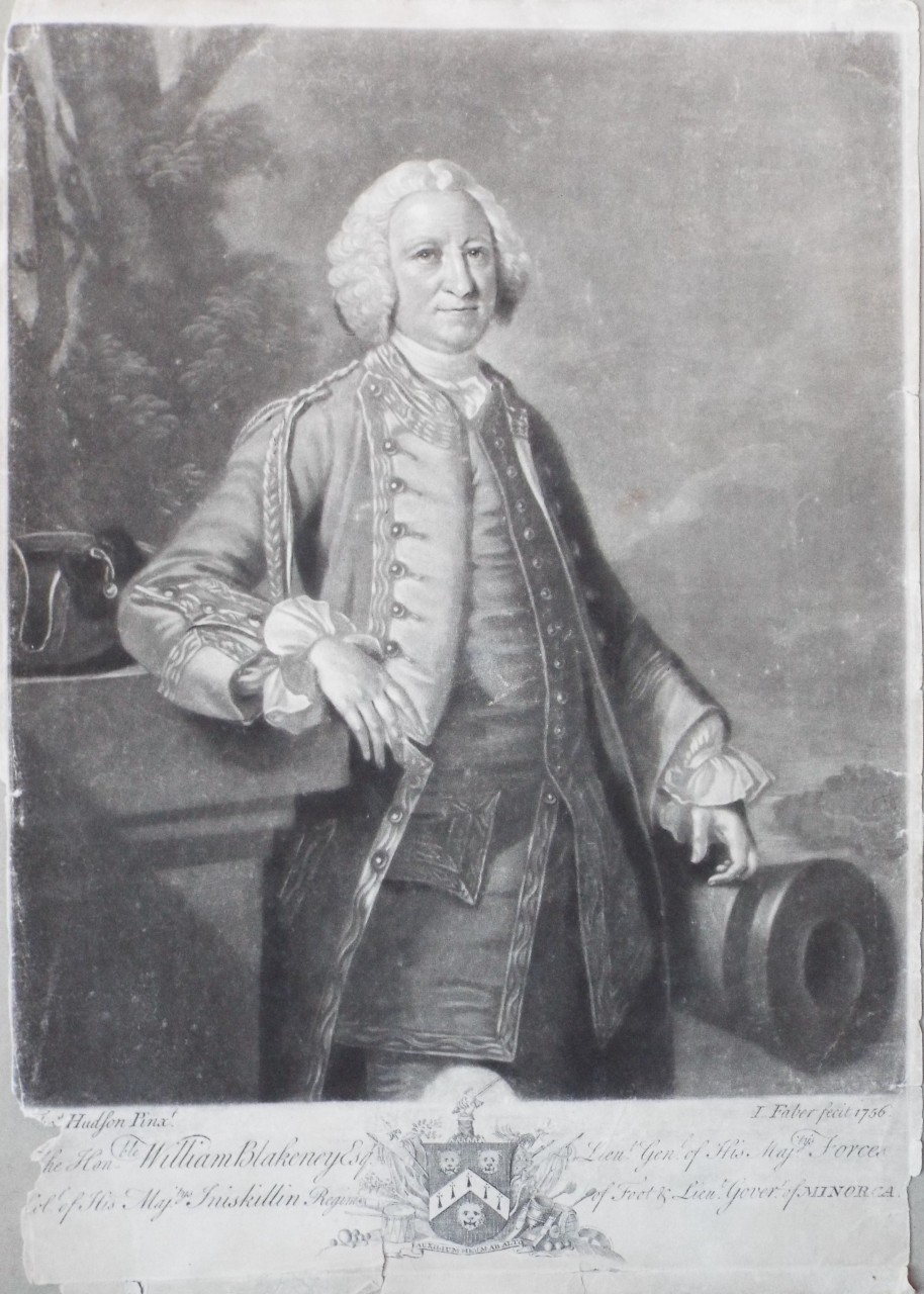 Mezzotint - William Blakeney, Baron Blakeney. - Faber