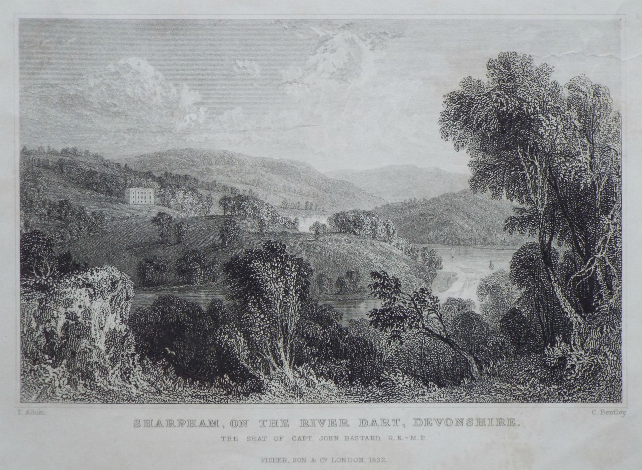 Print - Sharpham, on the River Dart, Devonshire. - Bentley