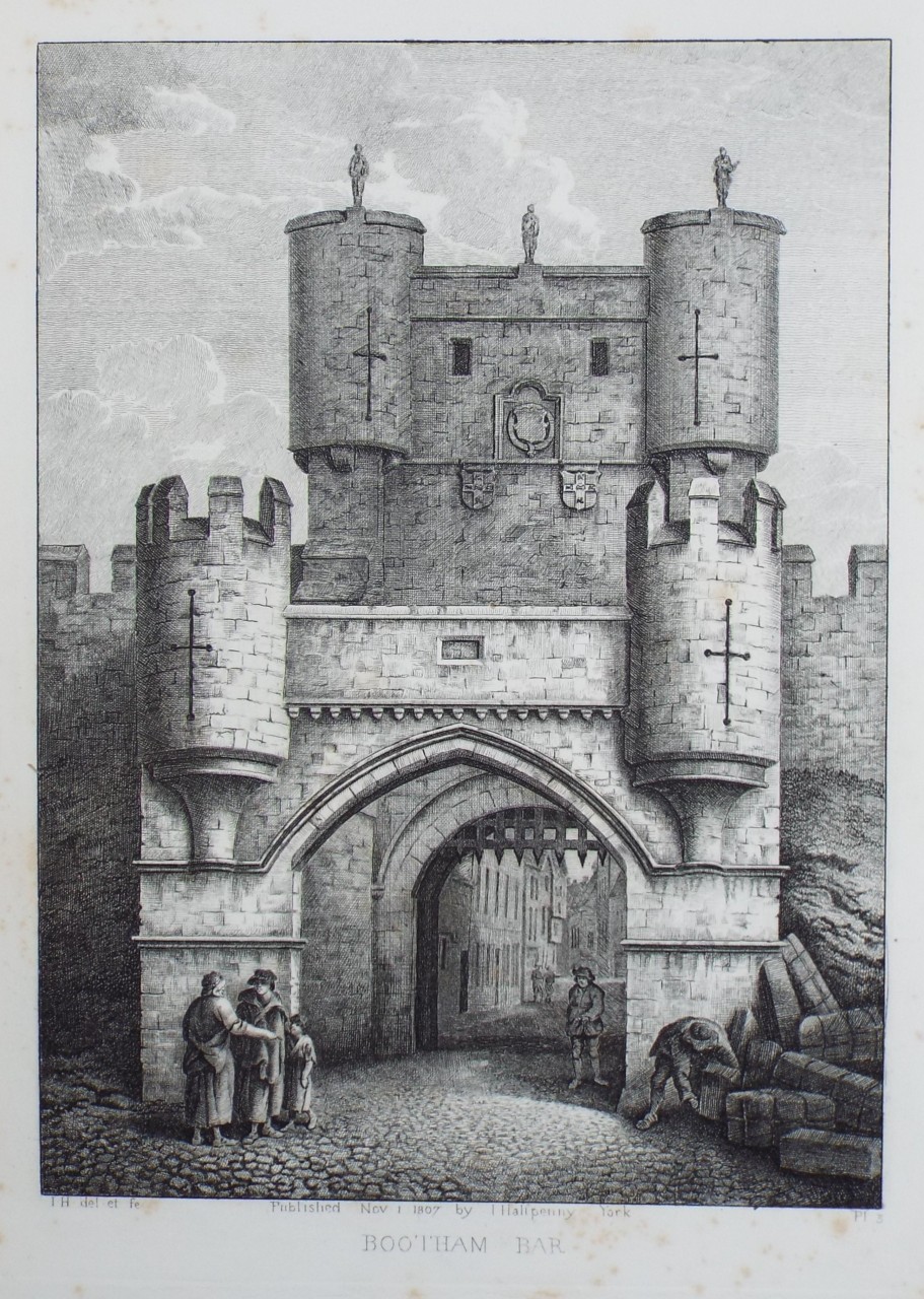 Etching - Bootham Bar - Halfpenny
