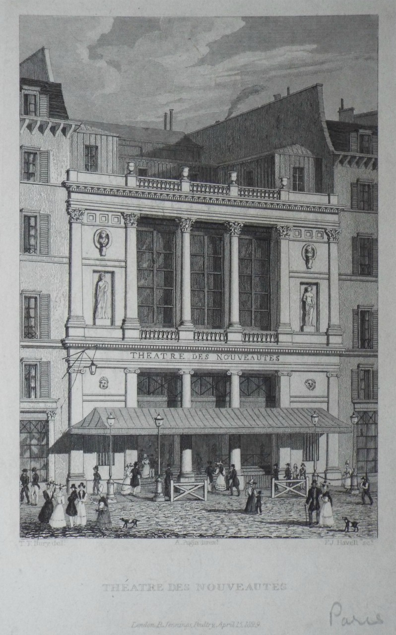 Print - Theatre des Nouveautes, - Havell