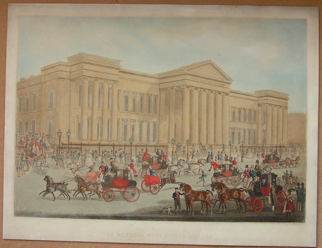 Aquatint - The Royal Mails Departure from the General Post Office, London - Reeves