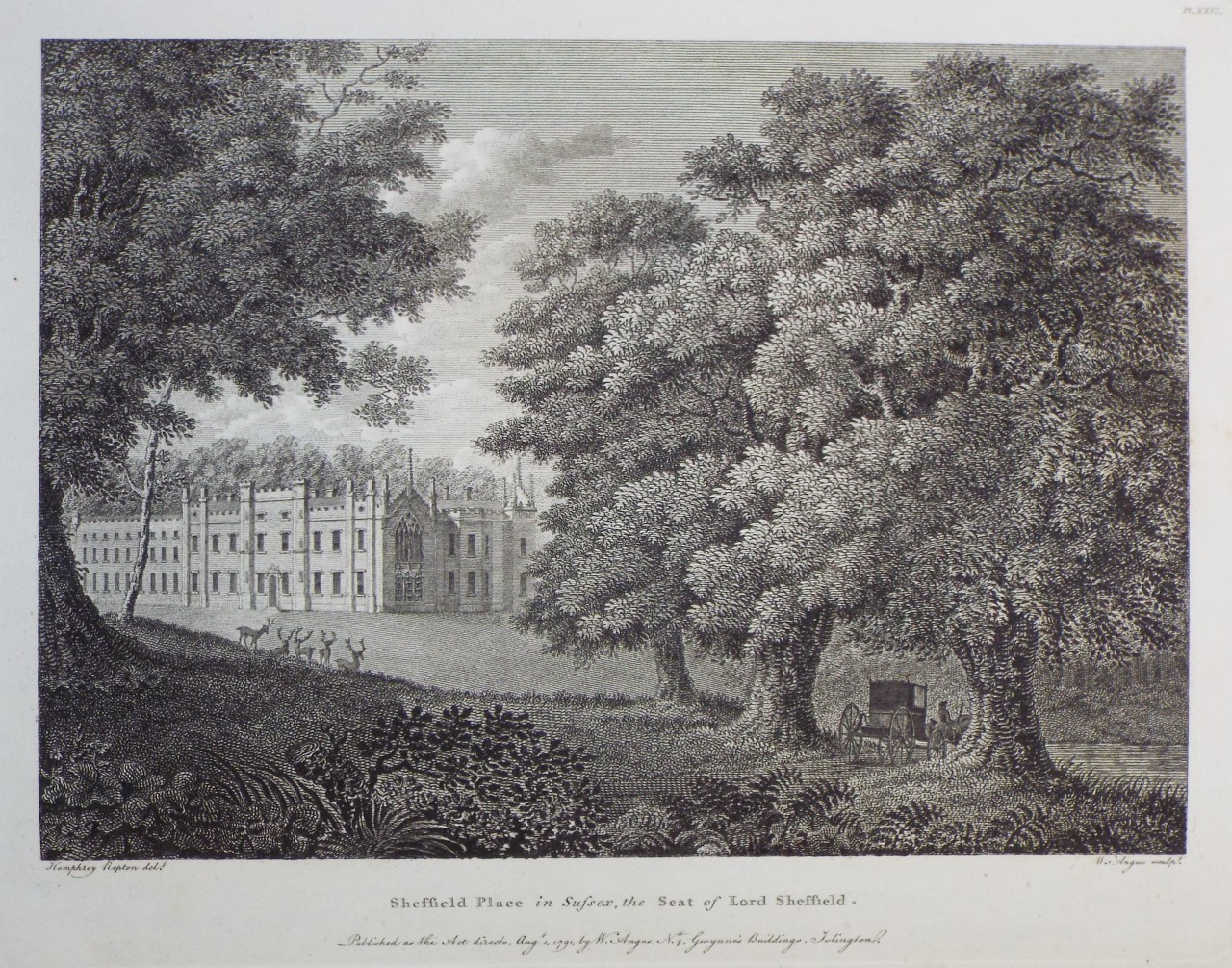 Print - Sheffield Place in Sussex, the Seat of Lord Sheffield. - Angus