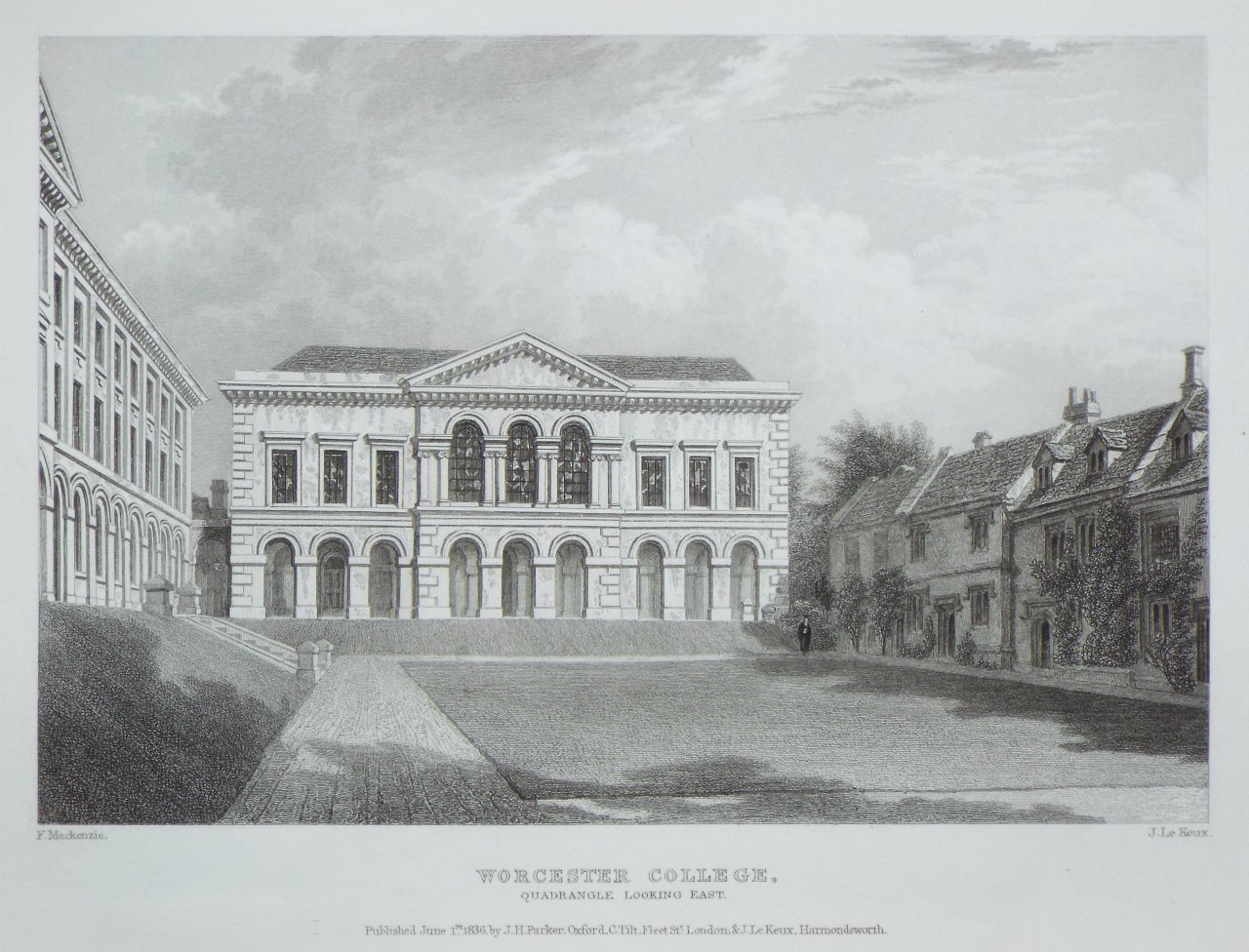 Print - Worcester College. Quadrangle Looking East. - Le