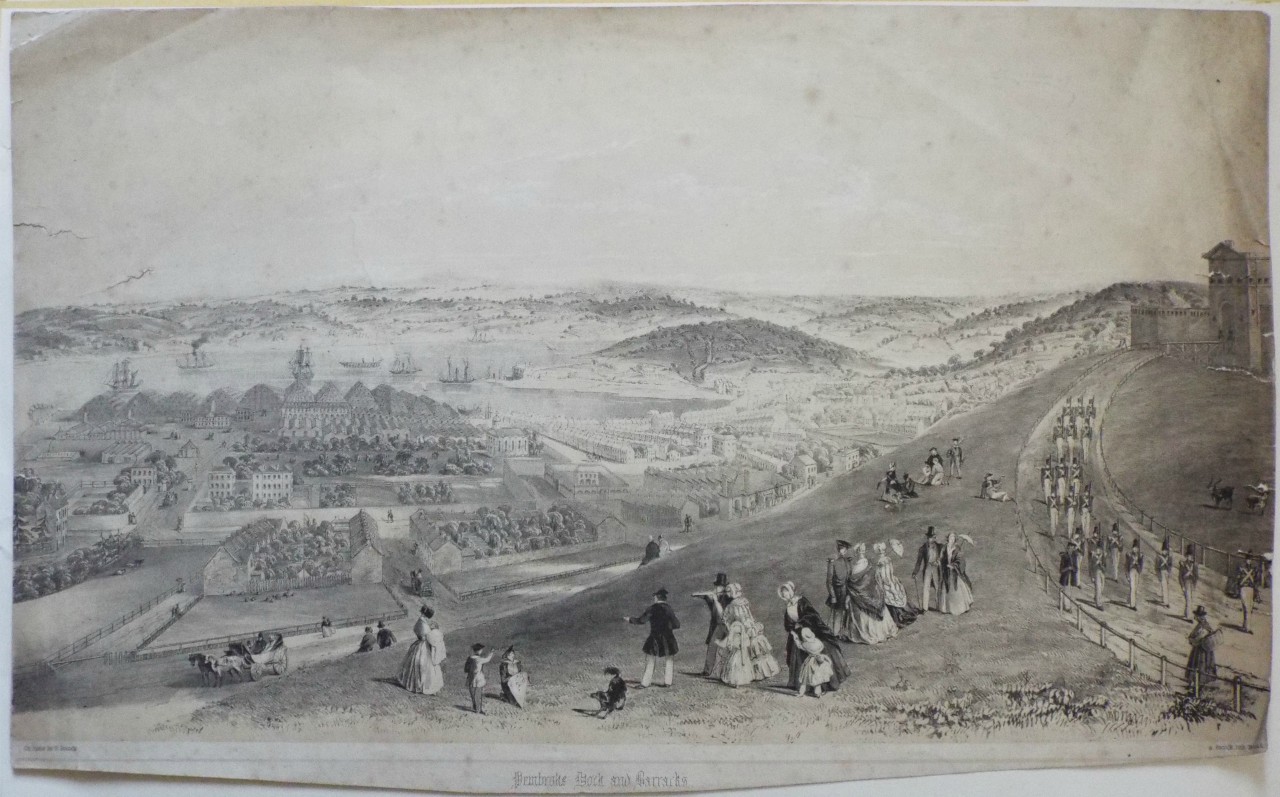 Lithograph - Pembroke Dock and Barracks. - Pocock