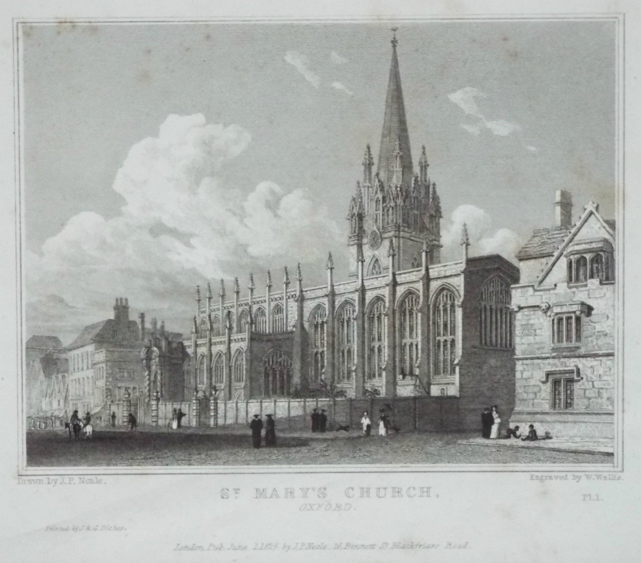 Print - St. Mary's Church, Oxford. - Wallis