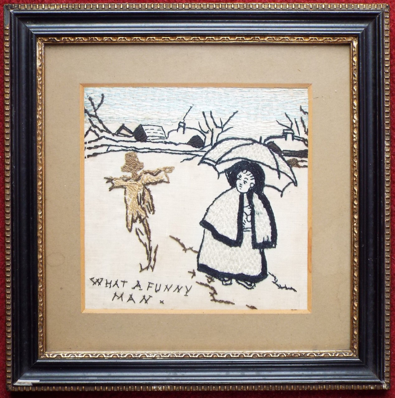 Embroidery - What a Funny Man (in the snow)