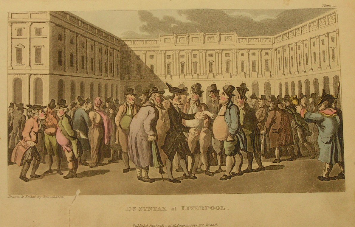 Aquatint - Doctor Syntax at Liverpool - Rowlandson