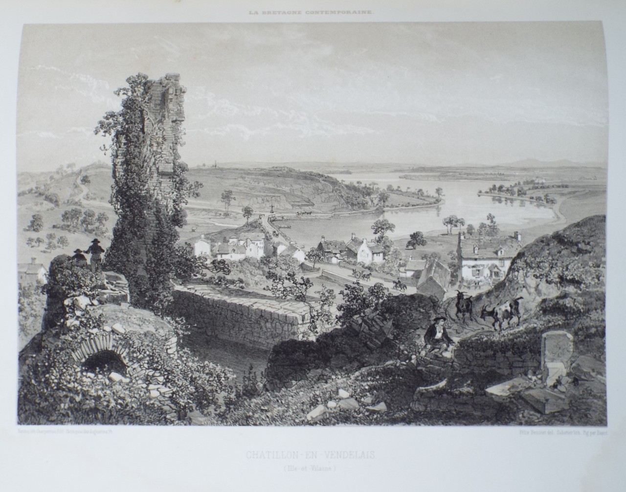 Lithograph - Chatillon-en-Vendelais. (Ille-et-Vilaine) - 