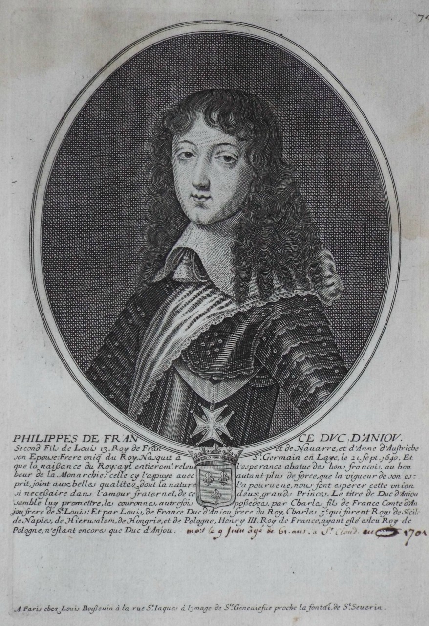 Print - Philippes de France Duc d'Anjou