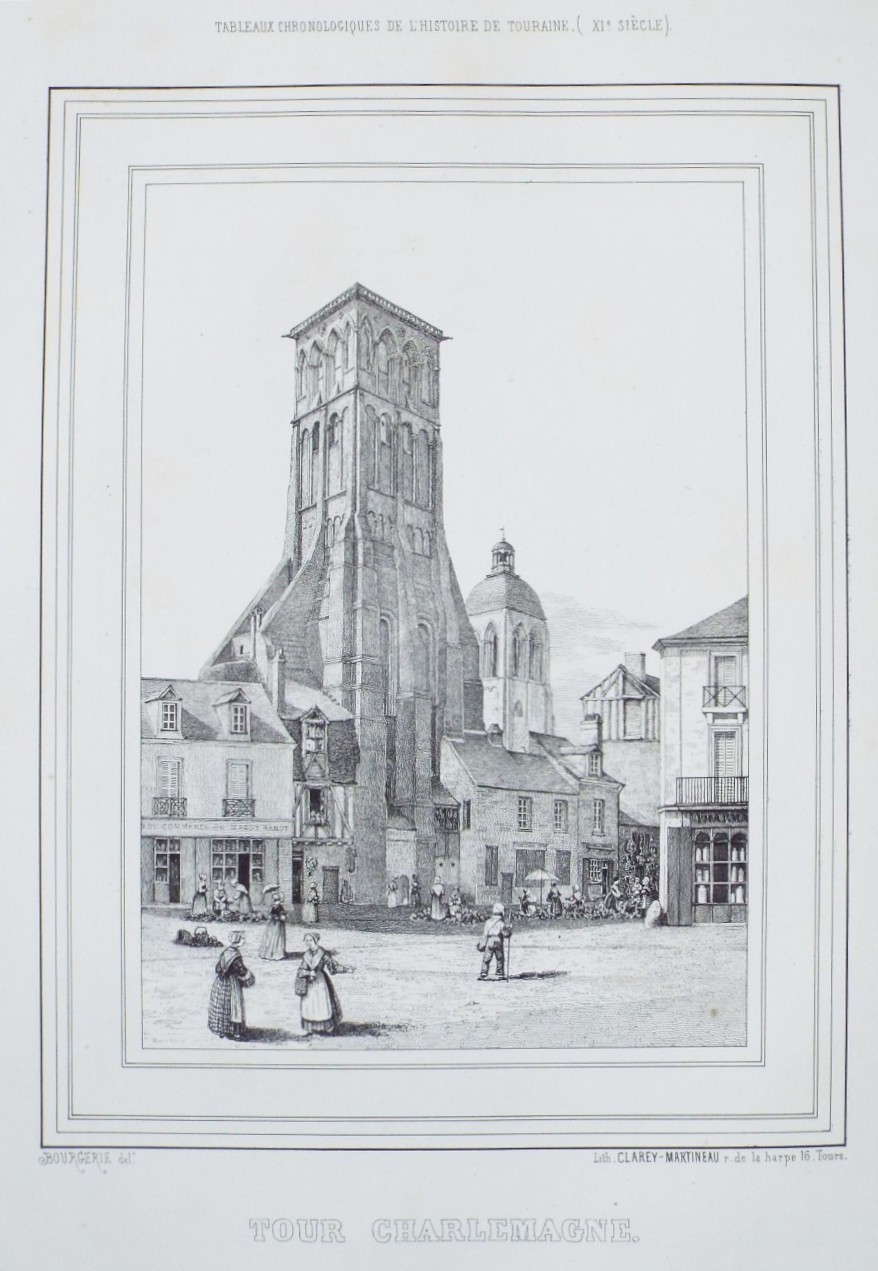 Lithograph - Tour Charlemagne.