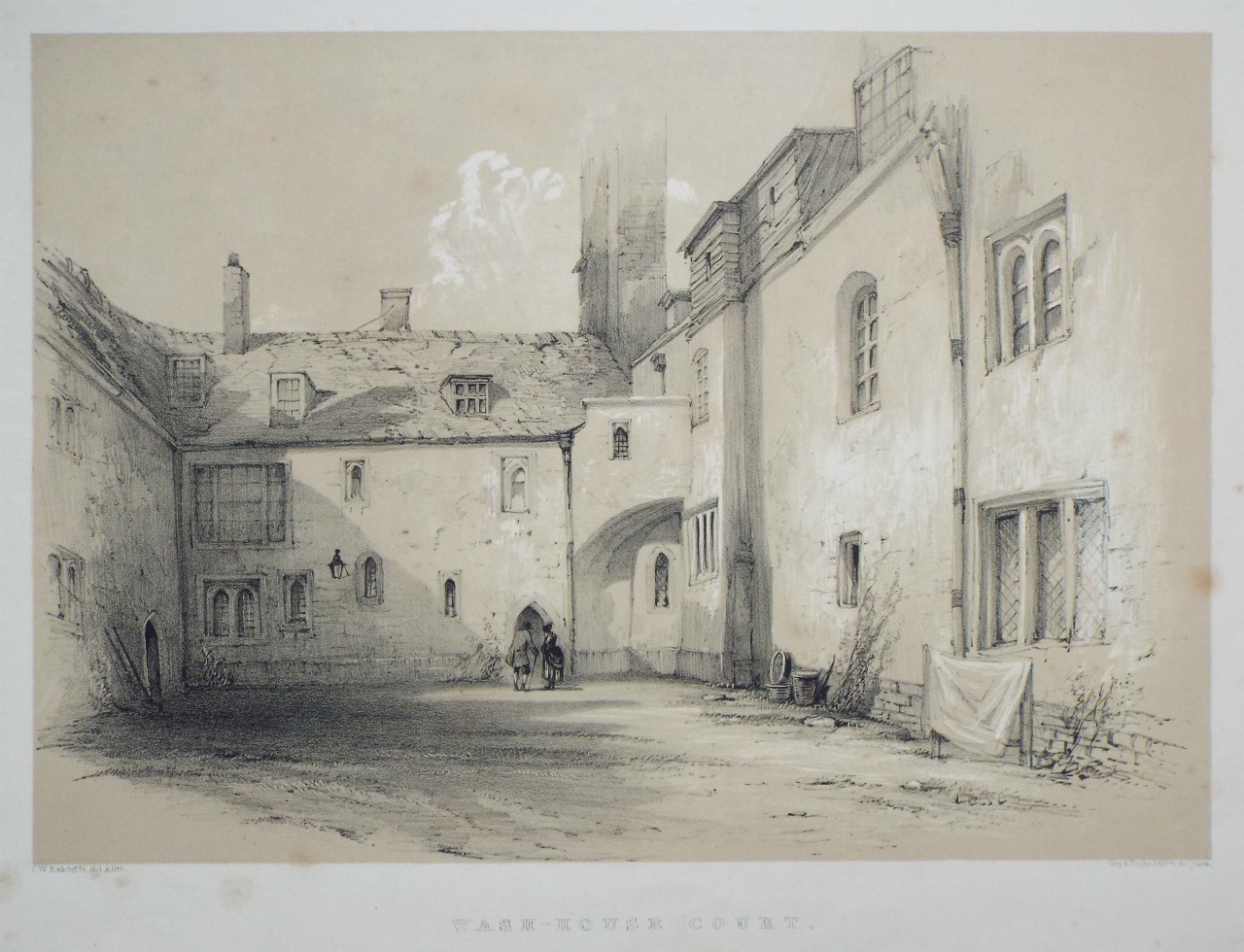 Lithograph - Wash-House Court. - Radclyffe