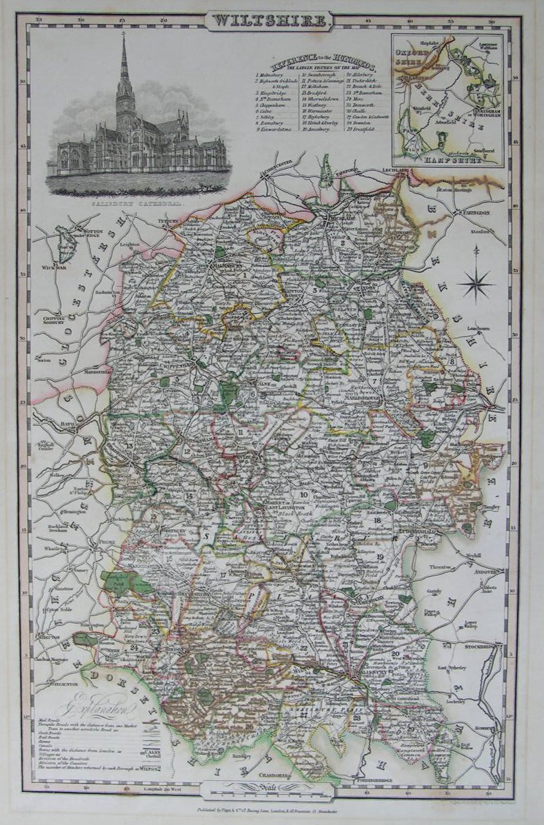 Map of Wiltshire - Pigot