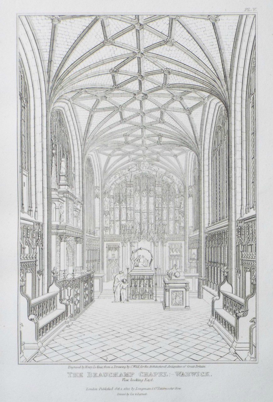 Print - The Beauchamp Chapel: - Warwick. View looking East. - Le